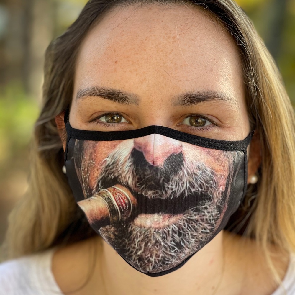 Funny real looking digital print face mask